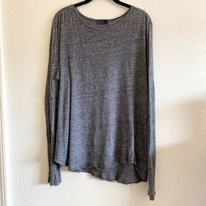 Gap Heather Gray Slub Jersey Long Sleeve Top A17